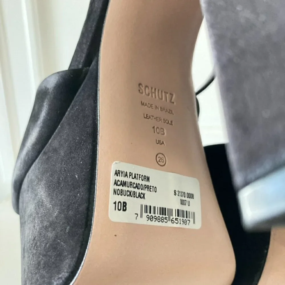 NWOT Schutz Free People Aryia Black Suede Platforms Sz 10